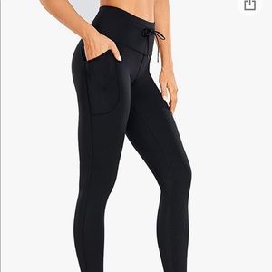 CRZ YOGA Naked Feeling Workout Leggings- High Waisted Drawstring with Pockets